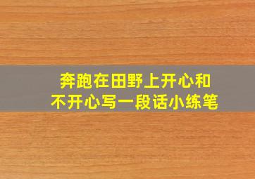 奔跑在田野上开心和不开心写一段话小练笔