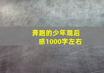 奔跑的少年观后感1000字左右