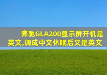 奔驰GLA200显示屏开机是英文,调成中文休眠后又是英文