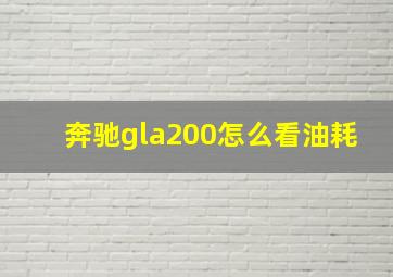 奔驰gla200怎么看油耗