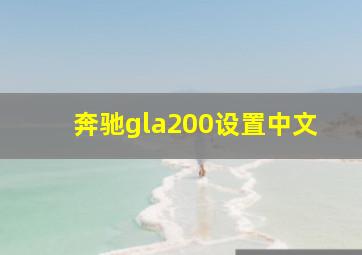 奔驰gla200设置中文