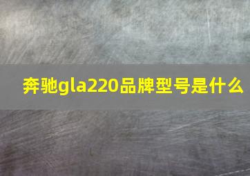 奔驰gla220品牌型号是什么