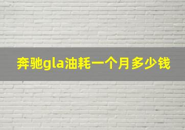 奔驰gla油耗一个月多少钱