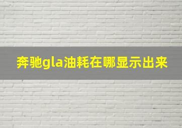 奔驰gla油耗在哪显示出来