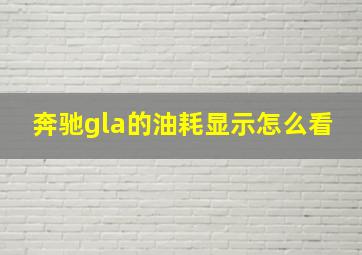 奔驰gla的油耗显示怎么看