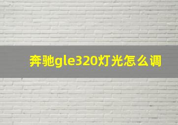 奔驰gle320灯光怎么调