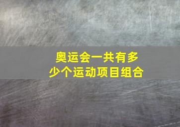 奥运会一共有多少个运动项目组合