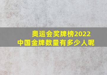 奥运会奖牌榜2022中国金牌数量有多少人呢