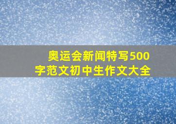 奥运会新闻特写500字范文初中生作文大全