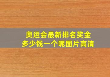 奥运会最新排名奖金多少钱一个呢图片高清