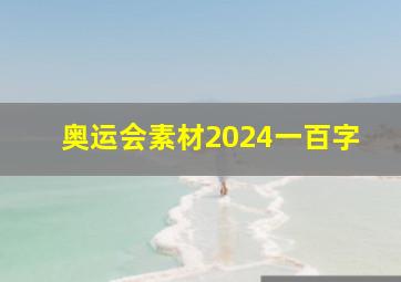 奥运会素材2024一百字