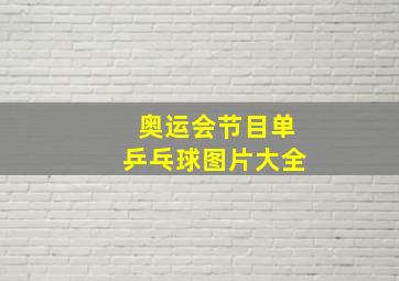 奥运会节目单乒乓球图片大全