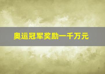 奥运冠军奖励一千万元