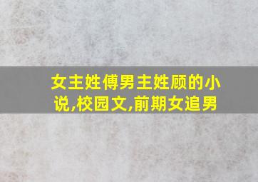 女主姓傅男主姓顾的小说,校园文,前期女追男