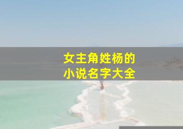 女主角姓杨的小说名字大全