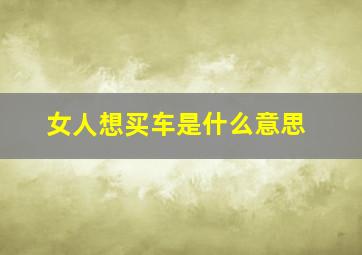 女人想买车是什么意思