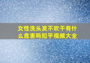 女性洗头发不吹干有什么危害吗知乎视频大全