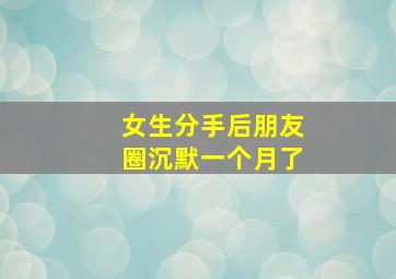 女生分手后朋友圈沉默一个月了