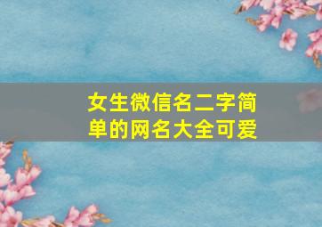 女生微信名二字简单的网名大全可爱