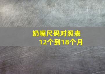 奶嘴尺码对照表12个到18个月