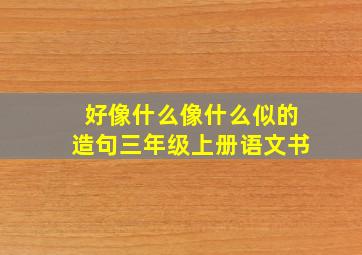 好像什么像什么似的造句三年级上册语文书