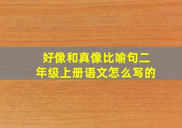 好像和真像比喻句二年级上册语文怎么写的