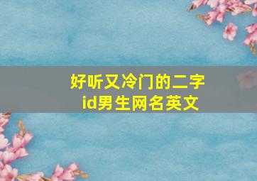 好听又冷门的二字id男生网名英文