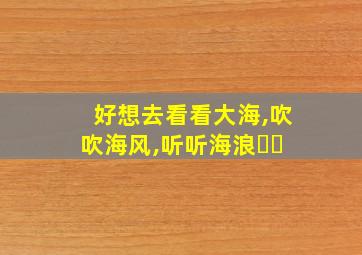 好想去看看大海,吹吹海风,听听海浪⋯⋯