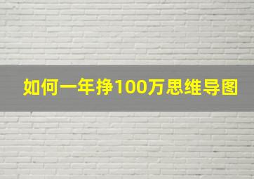 如何一年挣100万思维导图