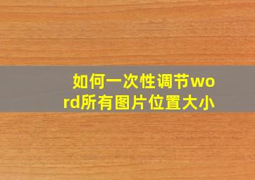 如何一次性调节word所有图片位置大小