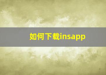 如何下载insapp