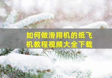 如何做滑翔机的纸飞机教程视频大全下载