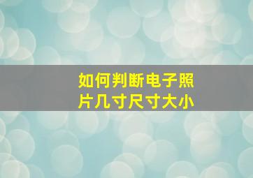 如何判断电子照片几寸尺寸大小