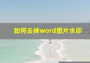 如何去掉word图片水印