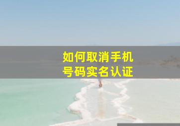 如何取消手机号码实名认证