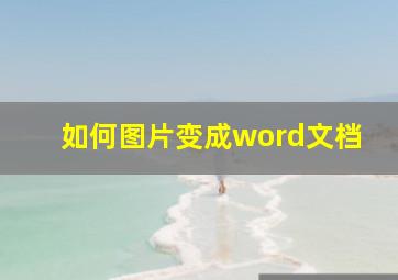 如何图片变成word文档