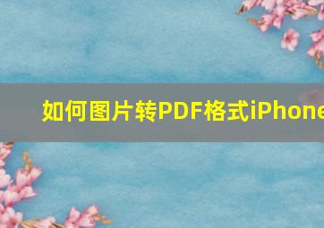 如何图片转PDF格式iPhone