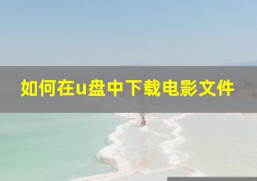 如何在u盘中下载电影文件