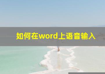 如何在word上语音输入