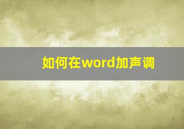 如何在word加声调