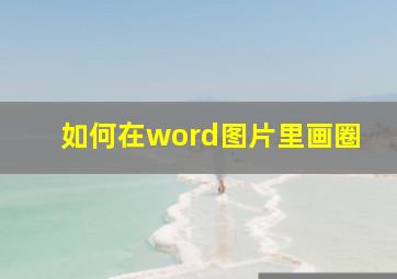 如何在word图片里画圈