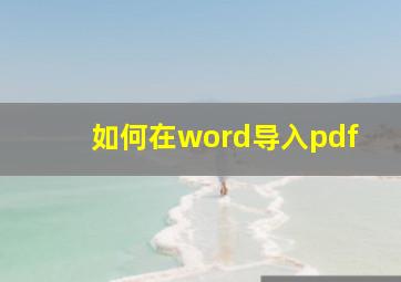 如何在word导入pdf