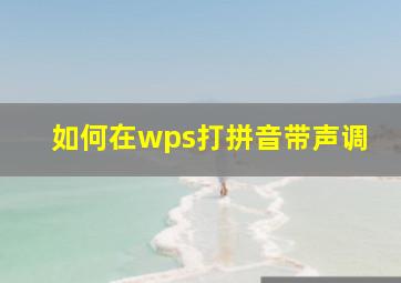 如何在wps打拼音带声调