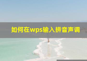 如何在wps输入拼音声调