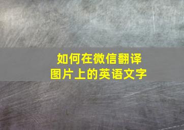 如何在微信翻译图片上的英语文字