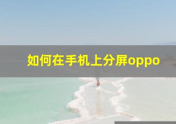 如何在手机上分屏oppo