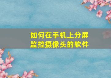 如何在手机上分屏监控摄像头的软件