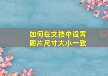 如何在文档中设置图片尺寸大小一致