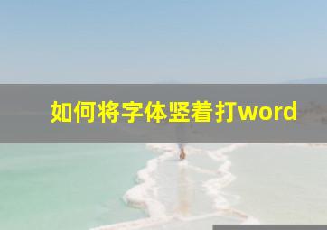 如何将字体竖着打word