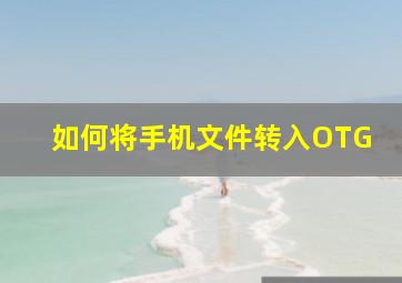 如何将手机文件转入OTG